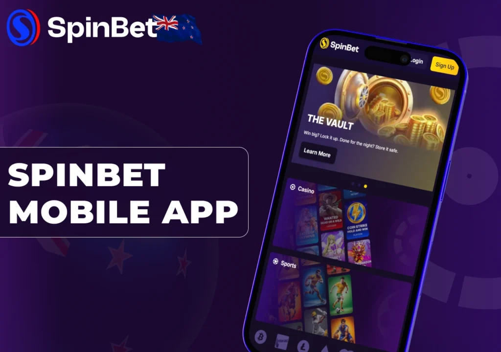 SpinBet app gives access to betting and games on mobile devices.