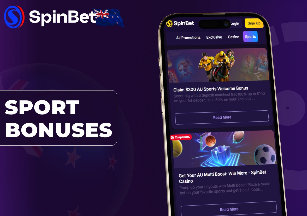 Sports bonuses are available for players in New Zealand.