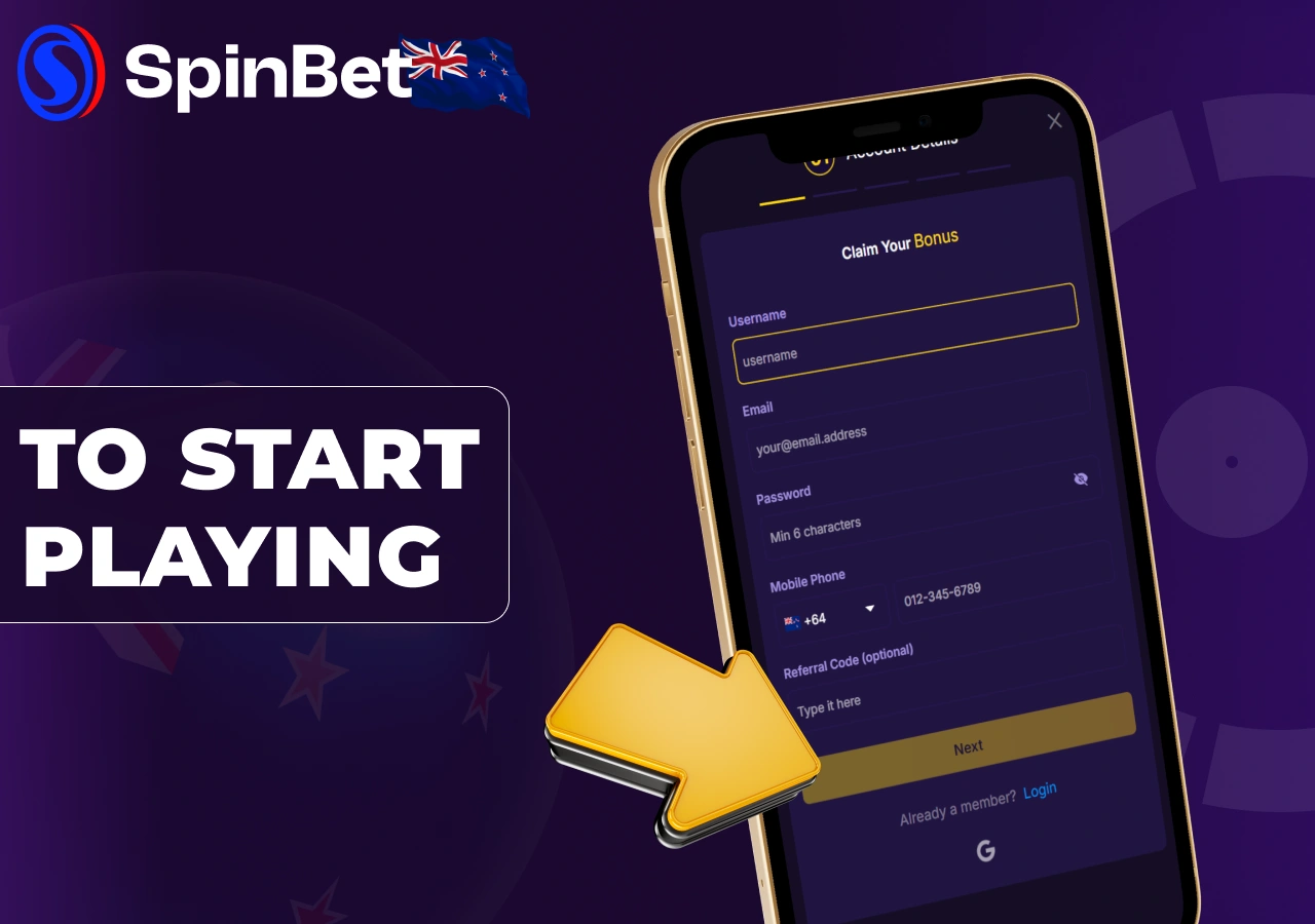 Players in New Zealand can start after registration and deposit.